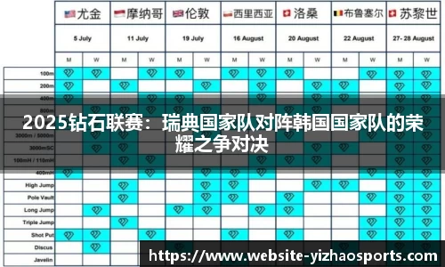 2025钻石联赛：瑞典国家队对阵韩国国家队的荣耀之争对决